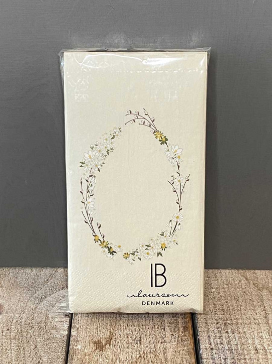 IB Laursen Papier-Servietten florales Osterei 16 Stück
