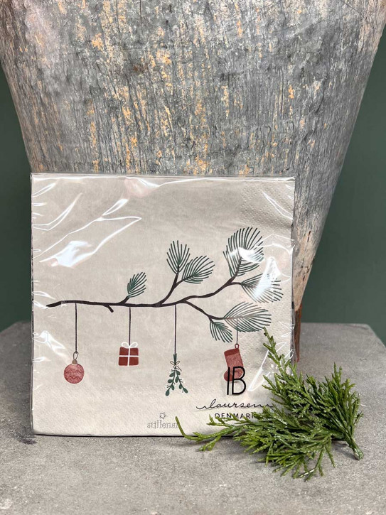 IB Laursen Papier Servietten Zedernzweig Weihnachtsschmuck 20 Stück