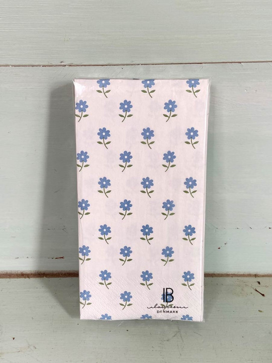 IB Laursen Papier Servietten blaue Blumen 16 Stück