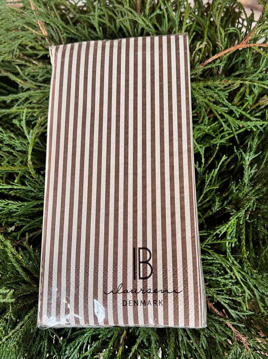 IB Laursen Papier Servietten braune Streifen 16 Stück