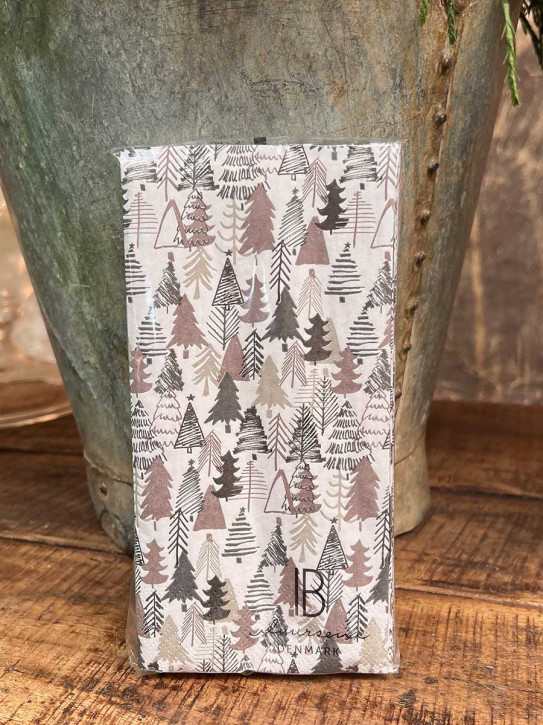 IB Laursen Papier Servietten braune Tannenbäume 16 Stück