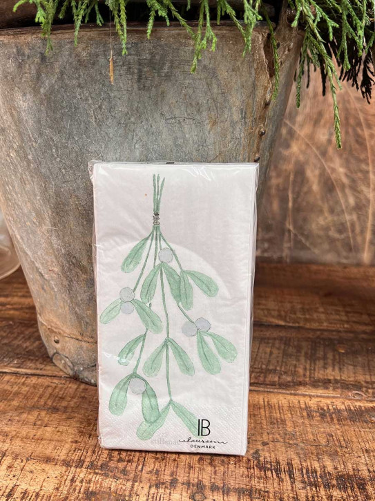 IB Laursen Papier Servietten grüner Mistelzweig 16 Stück