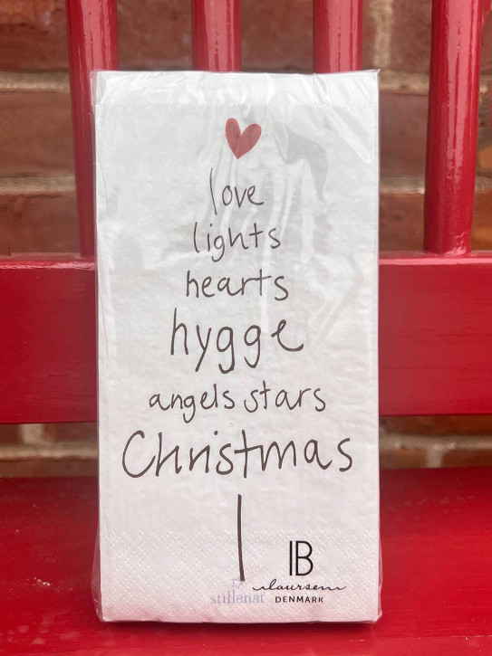 IB Laursen Papier Servietten Weihnachtsbaum aus Wörtern 16 Stück