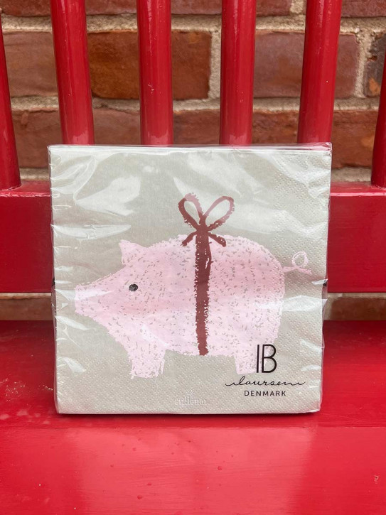 IB Laursen Papier Servietten Weihnachtsschwein 20 Stück