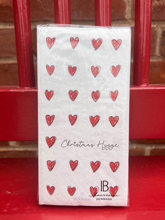IB Laursen Papier Servietten Herzen Christmas Hygge 16 Stück