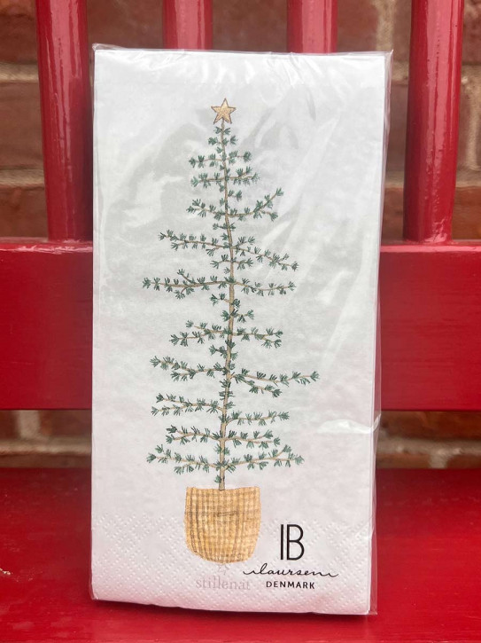 IB Laursen Papier Servietten Zedernbaum im Korb 16 Stück