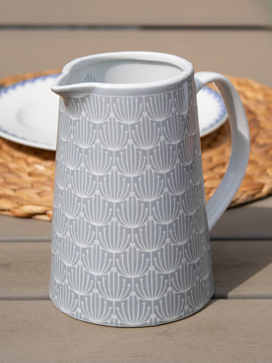 Porzellan Kaffeekanne Pusteblume grau-weiß Krasilnikoff