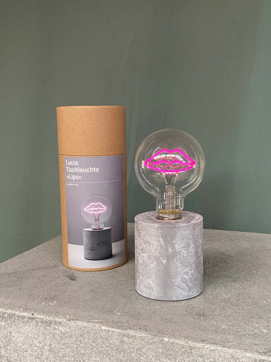 LED Lampe Lucia Tischleuchte Lips von MEA living H18 batteriebetrieben