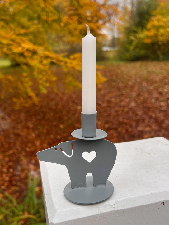 Metallschweinchen Kerzenhalter schmale Stabkerze Madleys H8.5 Metallschweinchen Kerzenhalter schmale Stabkerze Madleys H8.5