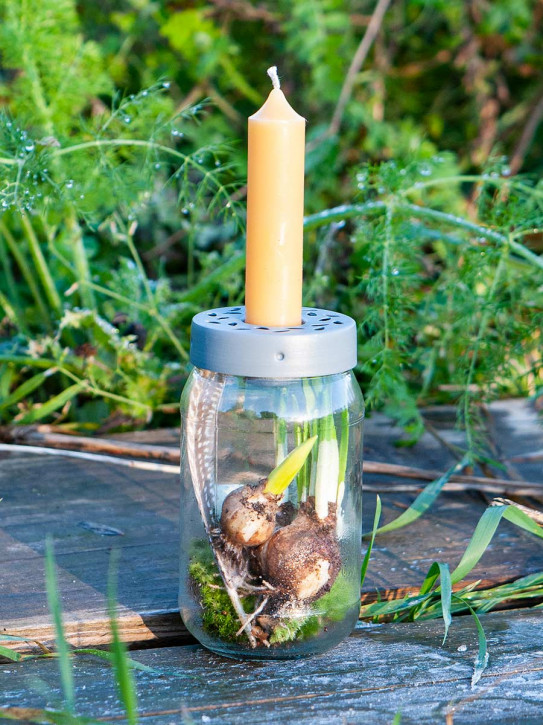 Schraubglas mit Kerzenhalter MADLEYS
