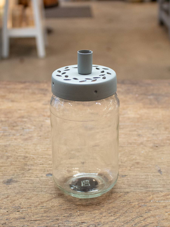 Schraubglas mit schmalem Kerzenhalter MADLEYS