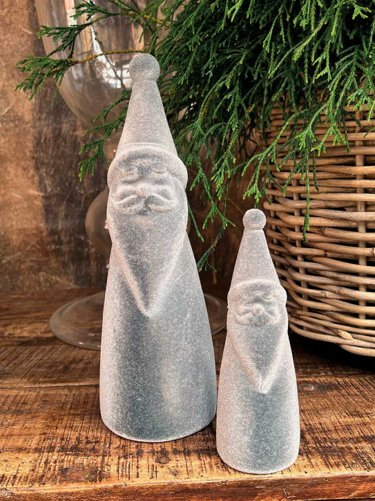 Samt Santa Tasko beflockt grau