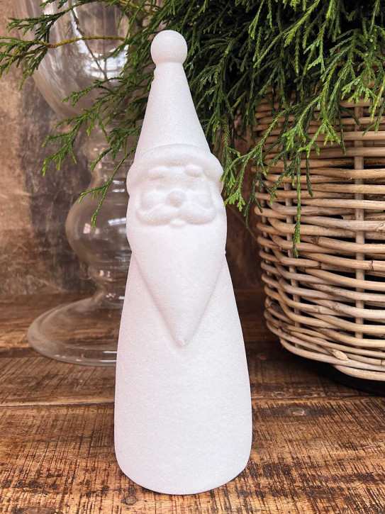 Samt Santa Tasko beflockt weiss H30