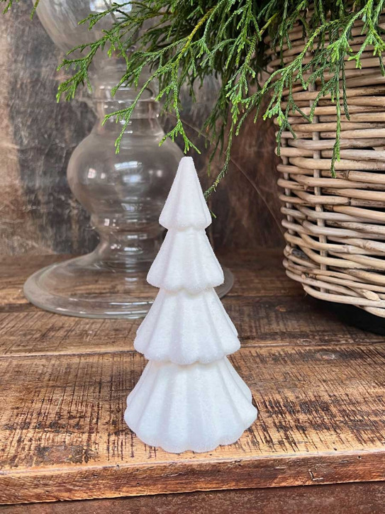 Samt Tannenbaum Tasko beflockt weiss H17