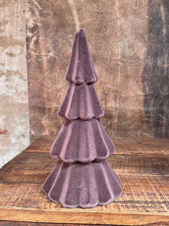 Samt Tannenbaum Tasko beflockt dunkelbraun H26