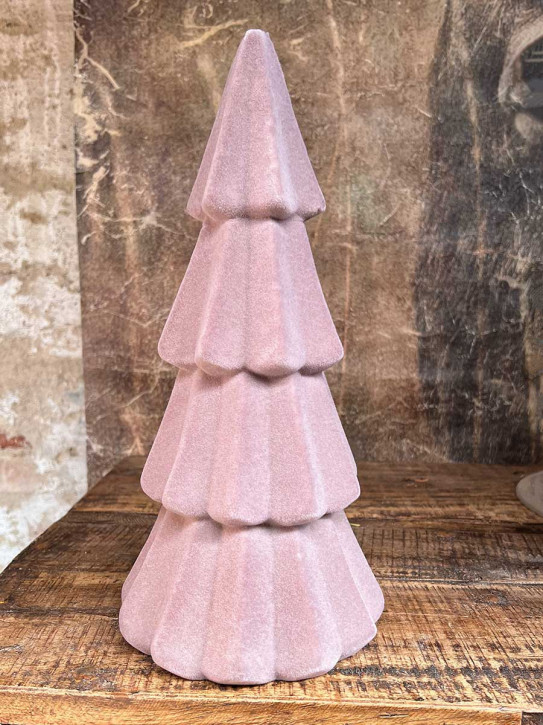 Samt Tannenbaum Tasko beflockt graubraun H35