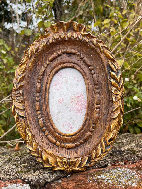 Bilderrahmen Antik Vintage Holzoptik oval H24