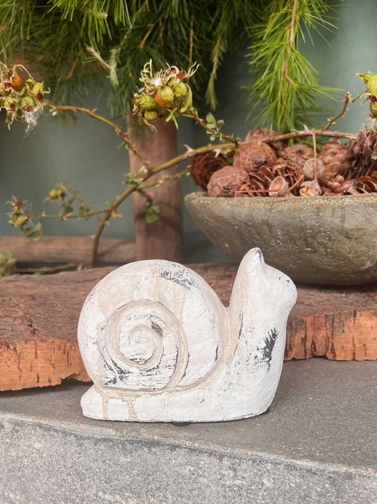 Kleine Deko-Schnecke Vintage Zement Elli H10