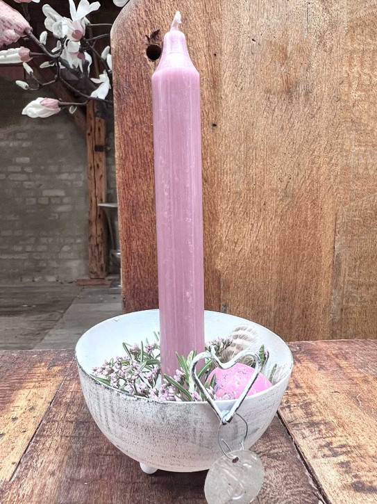 Shabby Vintage Kerzenschale Herz Metall weiß VL Home D10