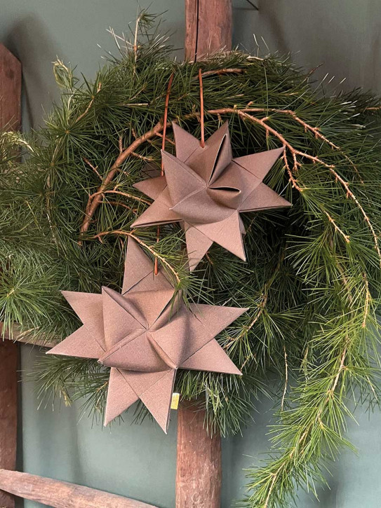 Stjernefabrikken Segeltuch Canvas Fröbelstern taupe 2er Türset