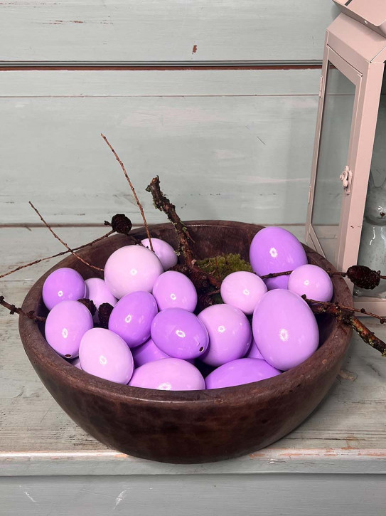 12er Pack Gänse-Eier lila lackiert H8
