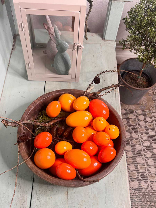 12er Pack Hühner-Eier orange lackiert H6