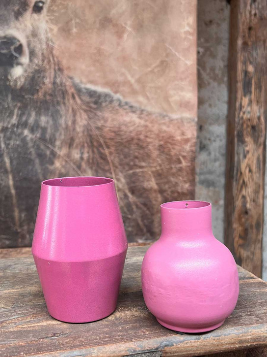 Metallvase Carol pink bauchig H10 D8 Metallvase Carol pink bauchig H10 D8