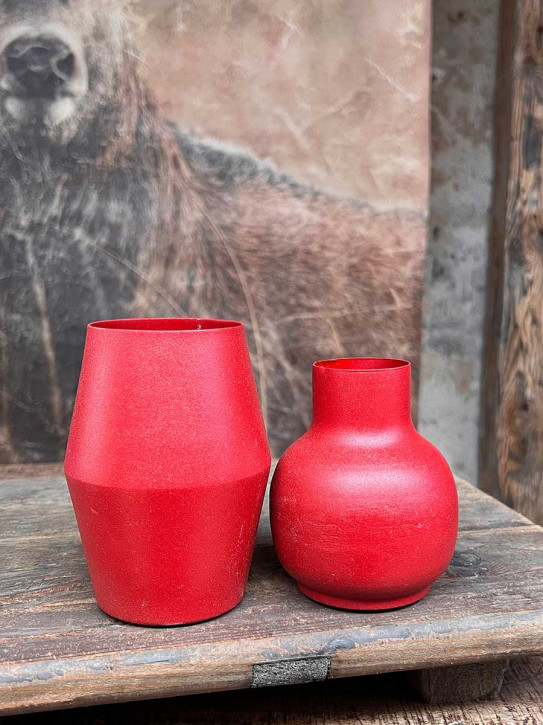 Metallvase Carol rot H12 D9