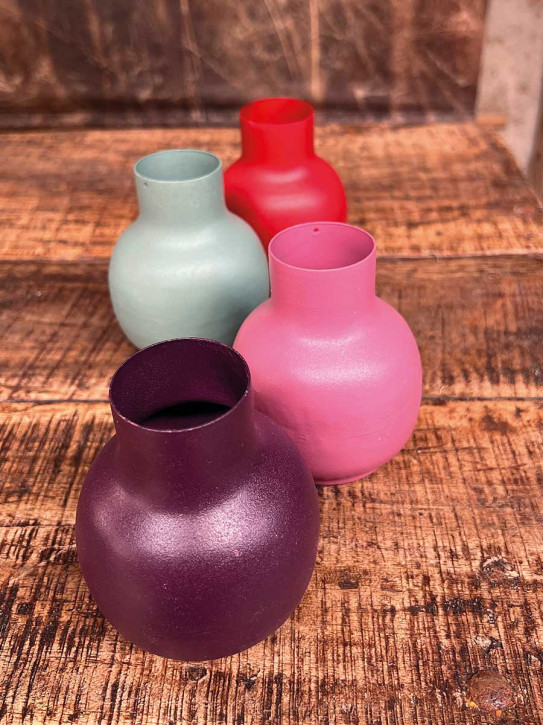 Metallvase Carol plum bauchig H10 D8 Metallvase Carol plum bauchig H10 D8