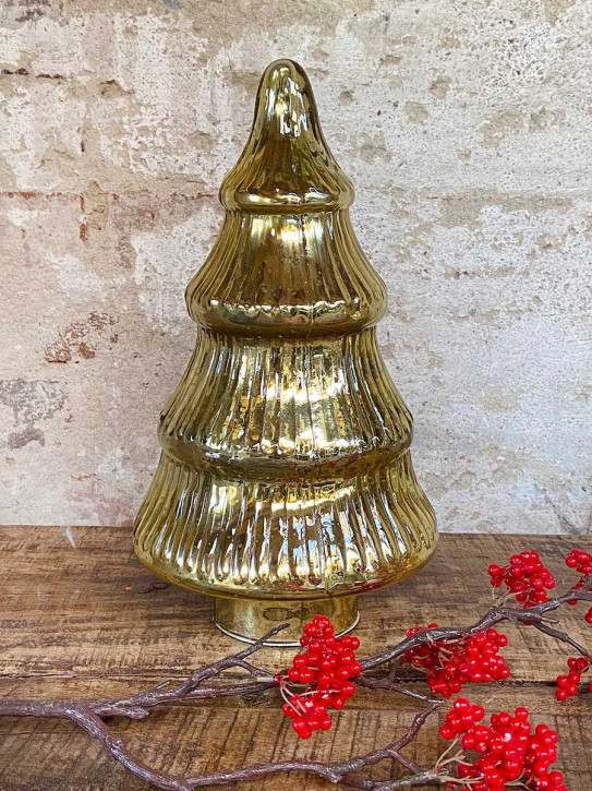Glas Tanne Sitia gold glänzend H30