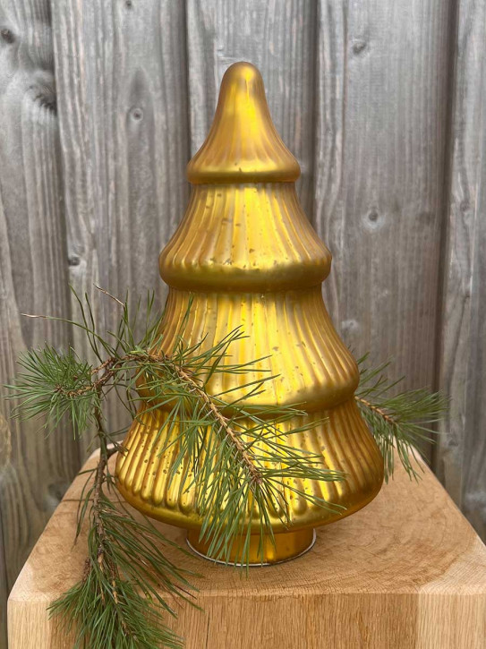 Glas Tanne Sitia Bauernsilber gold matt H30