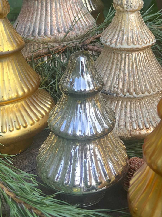 Glas Tanne Sitia Bauernsilber silber glänzend H15