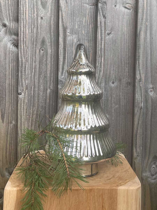 Glas Tanne Sitia Bauernsilber silber glänzend H30