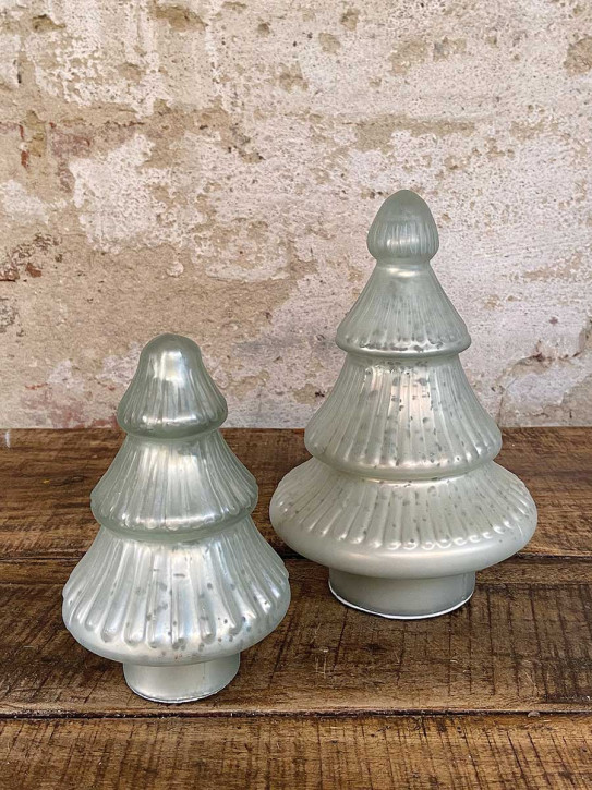 Glas Tanne Sitia Bauernsilber silber weiß matt H15
