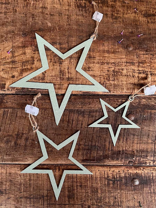 Glitzer Metallstern hellgrün Stern zum Aufhängen