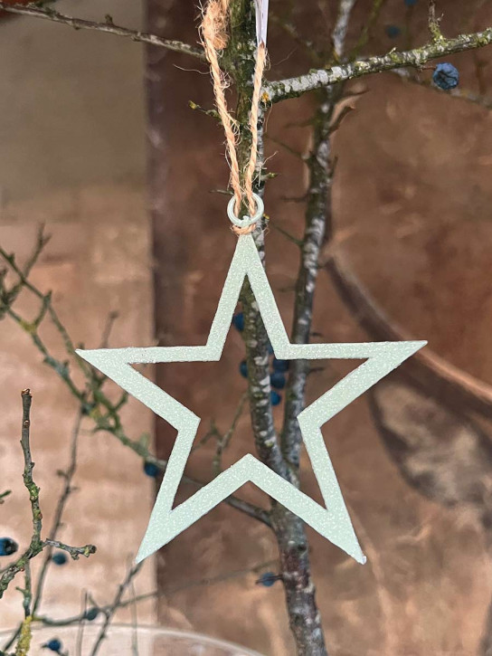 Glitzer Metallstern hellgrün Stern L zum Aufhängen