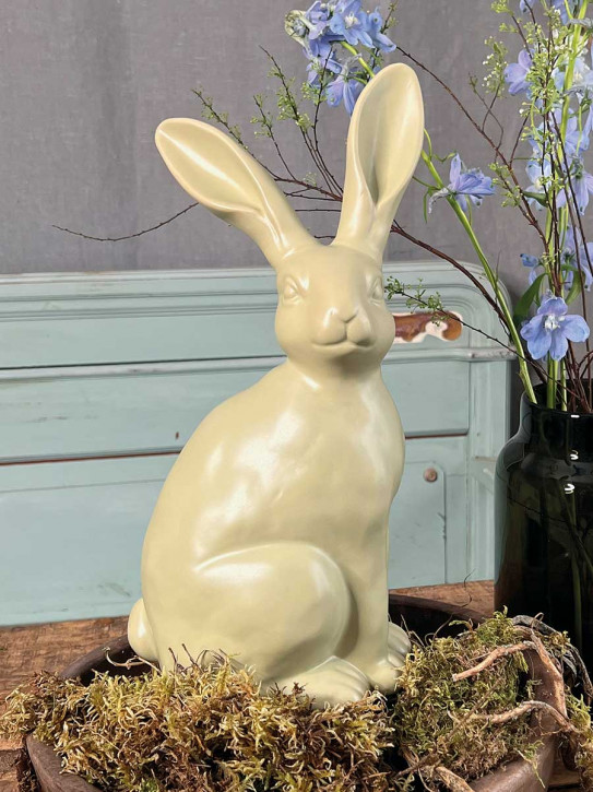 Keramik Hase Colin sitzend hellgrün matt H37