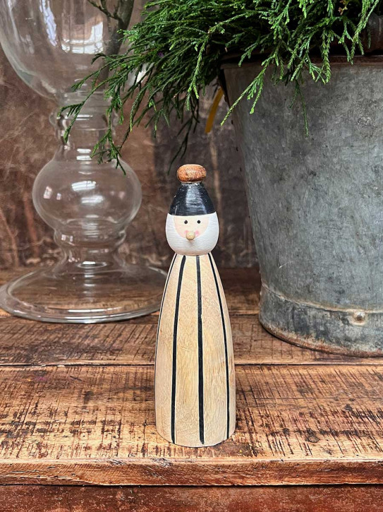 Holz Santa Weihnachtsmann Wichtel Jasper gestreift H20