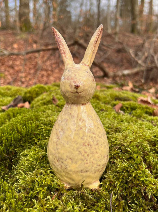 Keramik Osterhase Hase Benja gelb H18 Vosteen