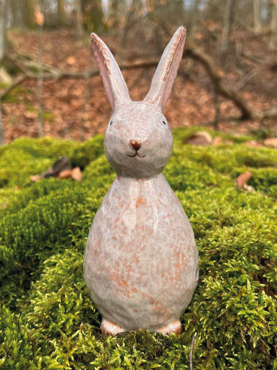 Keramik Osterhase Hase Benja graubraun H18 Vosteen