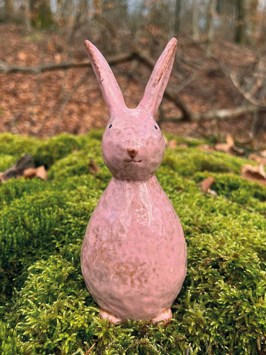 Keramik Osterhase Hase Benja rosa H18 Vosteen