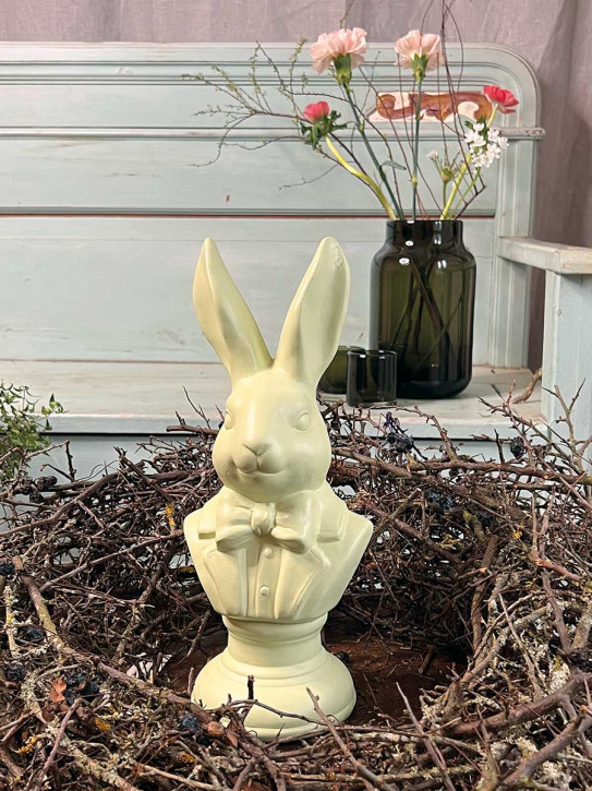 Keramik Hasenbüste Fedon hellgrün L H34