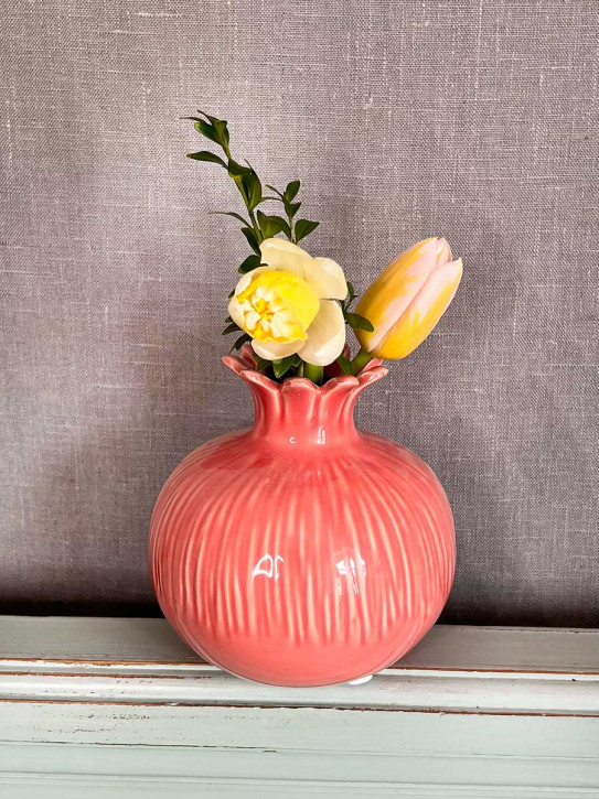 Keramikvase Granatapfel Ina coral H13