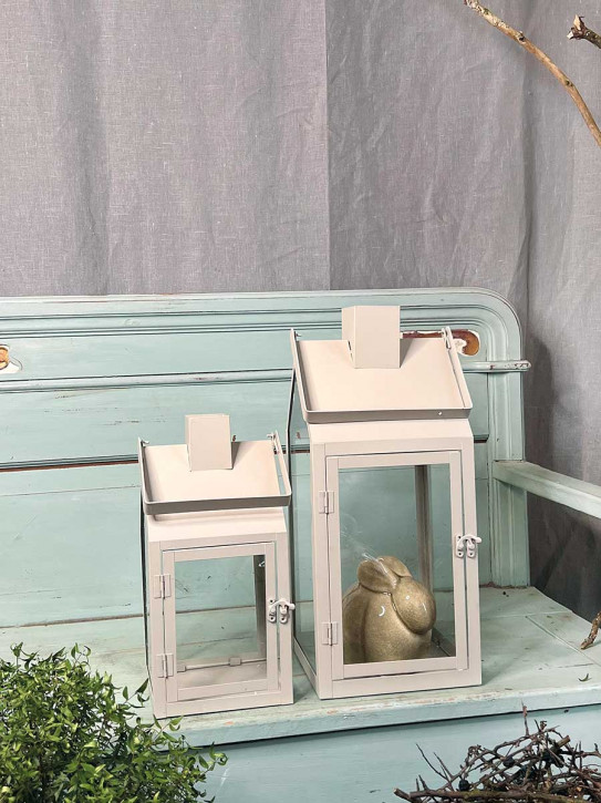 Landhaus Metall Laterne sand Tragebügel