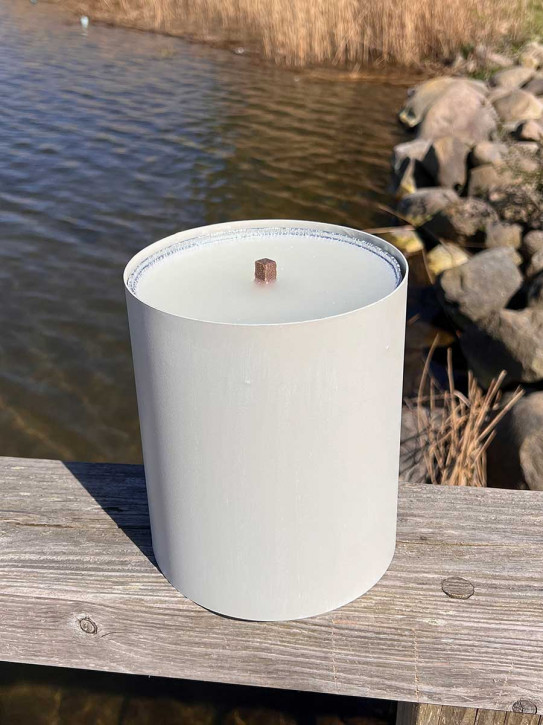 Gartenfackel Flammschalenhalter Metall creme H20 D17