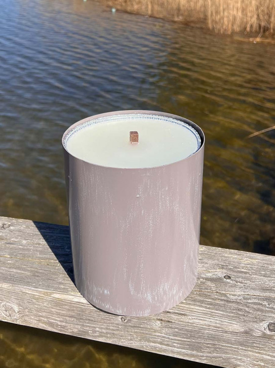 Gartenfackel Flammschalenhalter Metall taupe H20 D17