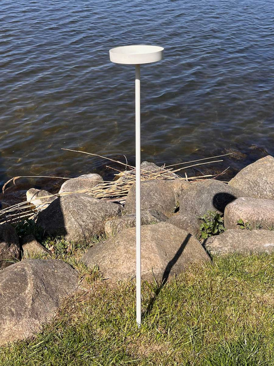 Gartenstecker Flammschalenhalter Metall creme 2-teilig H105