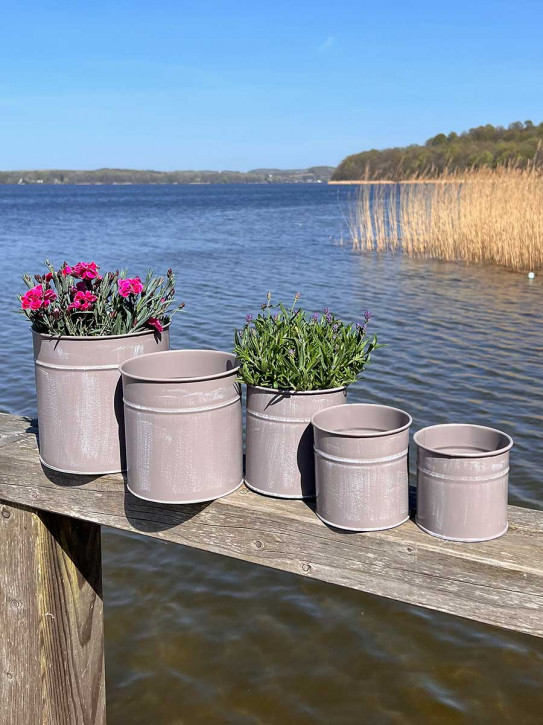 Metalleimer Set Jake taupe 5-teilig