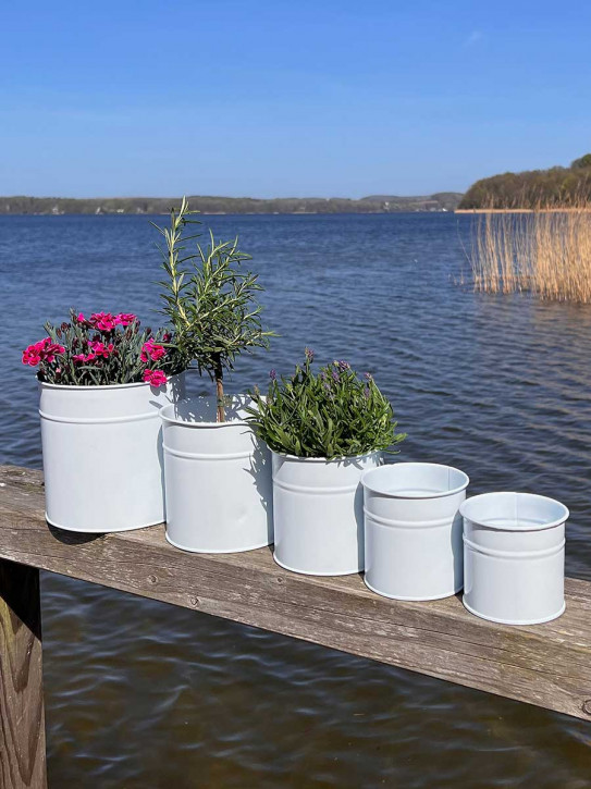 Metalleimer Set Jake weiß 5-teilig