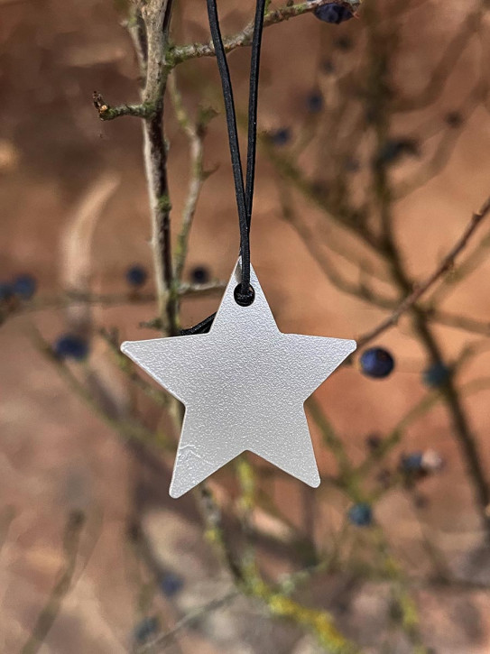 Metallstern hellgrau-braun matt Stern XS zum Aufhängen D4